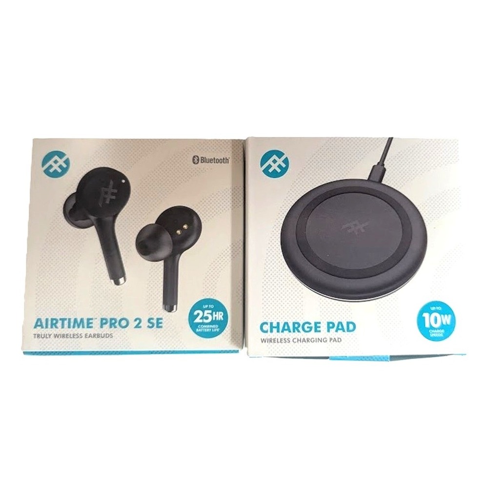 Zagg Airtime Pro 2 SE Truly Wireless Earbuds w/ Charging Pad Black Open Box